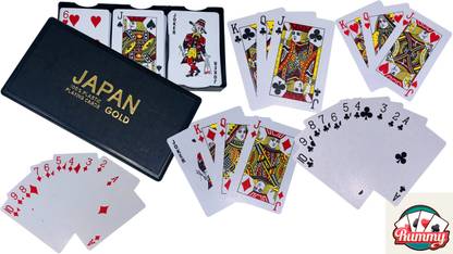 Giftary Plastic Rummy Set|Poker Playing Card Set of 3 for Adults|Boys (100% Plastic Playing Cards 3 Pcs Of Cards In Black Box Case)