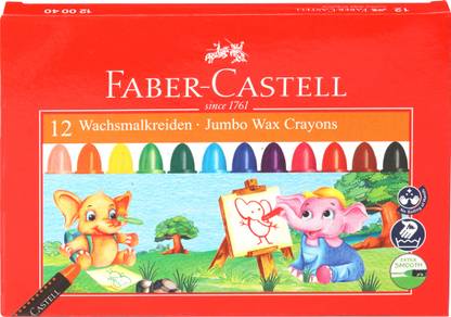 FABER-CASTELL 12 Jumbo Wax Crayons (90mm)