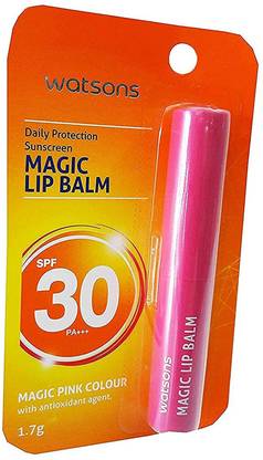 Watsons aily Protection Sunscreen Magic Lip Balm Spf30 PA+++ 1.7g. Pink