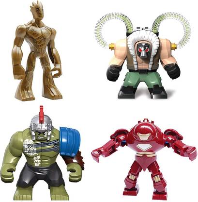 smart anime buy Marvel Avengers 4 pcs Action Figure Set Groot, Bane, Hulk Ragnarok, Hulk Buster 5-10 cms Assembling Blocks bricks Toys : LEGO Compatible