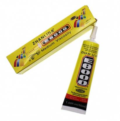 DHRUV-PRO E-8000 Glue Multi-Purpose Transparent Adhesive (1.68 fl Oz/ 50ml) For Jewellery, Epoxy Resin, DIY Jewellery, Crafts Glass, Touch Screen Cell Phone Repair