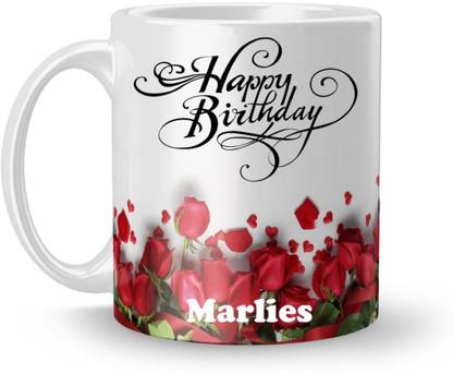 Beautum Happy Birthday Marlies Best Gift White Model No:BRRHB011984 Ceramic Coffee Mug