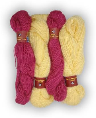 devki knitting yarn CHAMCHAM SHINY KNITTING YARN MAGENT AND LEMON CHIFFON COLOR MIX