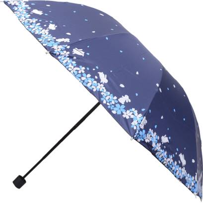 CHATTRI WALA Rabbit Print 3 Folding Anti-Uv Coating Sun/Rain Manual, Designer & SOCIAL DISTANCING Umbrella For Women, (Pack OF 1) Umbrella
