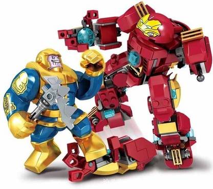 smart anime buy 7 in 1 Marvel Avengers End Game Hulkbuster Vs Thanos, Hulk, Iron Man, Captain America, Thor, Ant Man Assembling blocks bricks Toy Action figure | LEGO Compatible | (sy6399)
