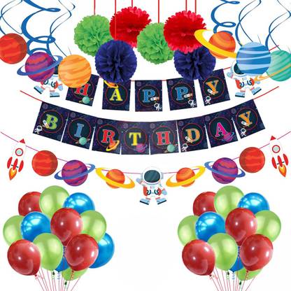 Prihit 41 Pcs Space Theme Combo for Space Theme Birthday Decoration