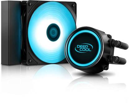 Deepcool L120T Blue LED Lighting AIO Cooler with “Anti-Leak Tech Inside” System, Two PWM Fans with Powerful Performance and Low Noise Level are Included Liquid Cooling Cabinet Cooler