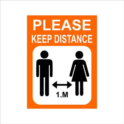 VVWV Please Keep Distance Emergency Sign