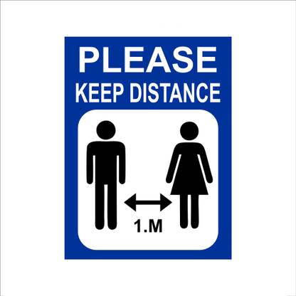 VVWV Please Keep Distance Emergency Sign