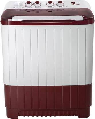 VG 8.5 kg Semi Automatic Top Load Washing Machine White, Maroon