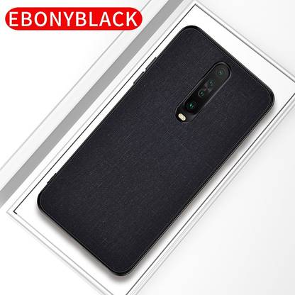 Yugao Back Cover for Fabric Case Textured Rugged Mobile Cover for POCO X2 - Flexible Matte Black & Type C Cable Combo