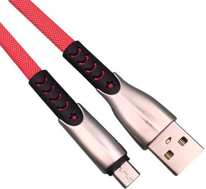 Yugao Micro USB Cable 2 A 1.1 m X-59 Premium Flat Nylon Braided Fast Charging + High Speed Data Sync Micro USB Cable (Red)
