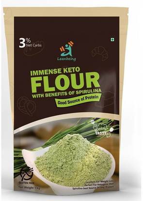 LEANBEING Immense keto Flour With benefits of spirulina 1kg | Only 3% net carbs | Low carb Gluten free Flour| Better Immunity