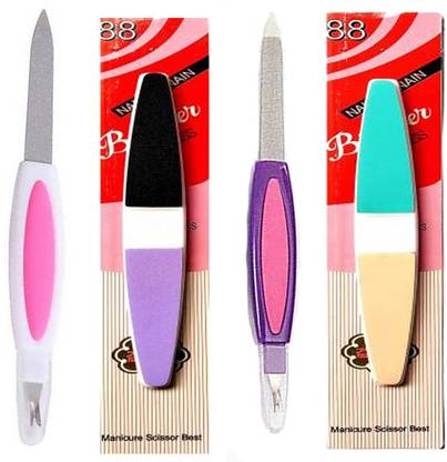 LikeUp Combo kit of Double sided 2 pic Nail Buffer and 2 cuticle nail filer