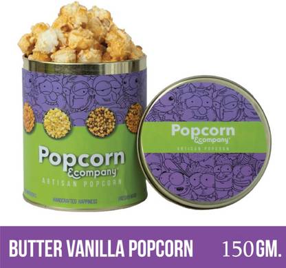 POPCORN&COMPANY PnC Popcorn -Butter Vanilla Popcorn 150 GM (Regular Tin) Butter Vanilla Popcorn