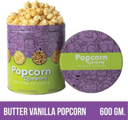 POPCORN&COMPANY PnC Popcorn - Butter Vanilla Popcorn 600 GM (Large Tin) Butter Vanilla Popcorn