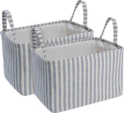 होमेस्टोरी Eco-Friendly Foldable Clothes Storage Basket Bin Organizer, Set of 2, Large स्टोरेज बास्केट