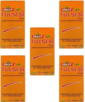 JOLLY Tulsi 51 Drops Pack of 5 Concentrated Liquid Extract