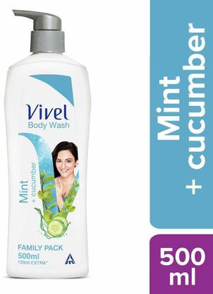 Vivel Body Wash Mint+Cucumber - Family Pack - Pack of 2 (500ml+500ml)