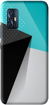 LEEMARA Back Cover for Vivo V17, V1919, Vivo 1919, Black And Blue Shade, PRINTED BACK COVER