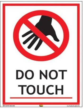 Mr. SAFE Do Not Touch In In Eco Vinyl Sticker - Self Adhesive (6 Inch X ...