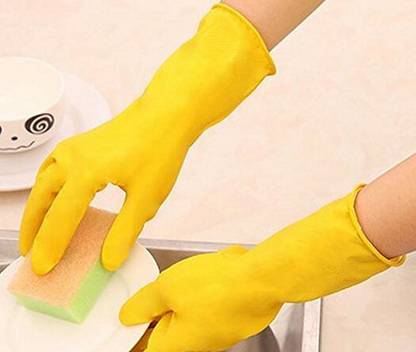 Seebuy Reusable Rubber Hand Gloves for Cleaning Gloves Gardening Shoulder Glove