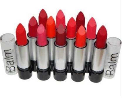 ads combo Balm Matte Lipstick Set of 12 ( multi color , 3 g each)