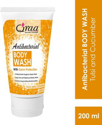 Qraa Antibacterial Body Wash With Goodness Of Tulsi & Cucumber
