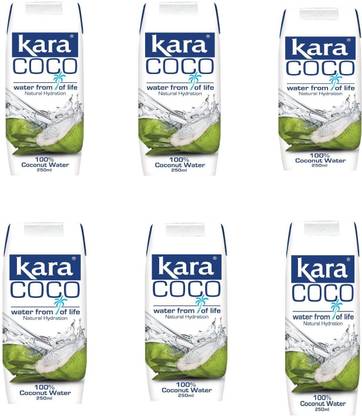 KARA Coco 100% Coconut Water, 250ml (Pack Of 6) (250 ml X 6)