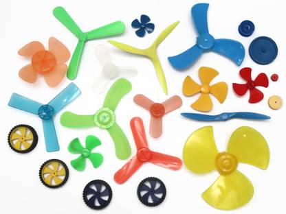 Electronic Spices Combo of 23 Different size & type Pulley Wheel & Propeller for Robotics Science And Education Projects Motor Control Electronic Hobby Kit