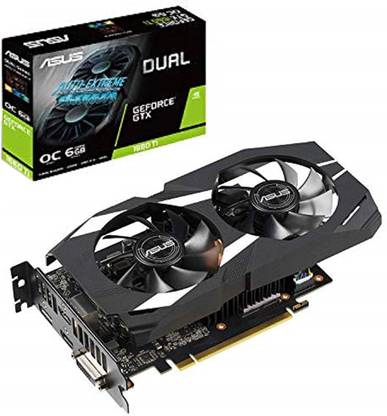 ASUS DUAL-GTX1660Ti-O6G GDDR6 6 GB NVIDIA Chipset 192 bit 1800 MHz Graphics Card
