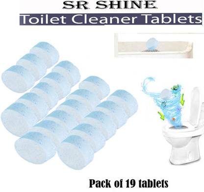 S R SHINE Tablet Toilet Bowl Cleaner, [ 19 Tablet in Pack ] Lemon Powder Toilet Cleaner