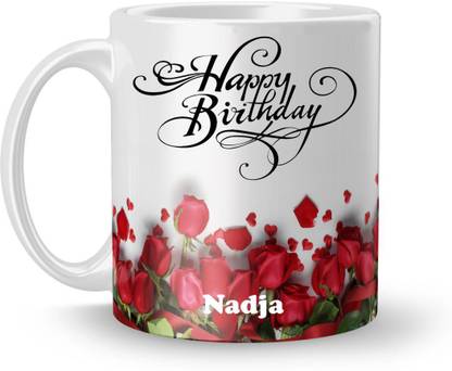 Beautum Happy Birthday Nadja Best Gift White Model No:BRRHB013611 Ceramic Coffee Mug