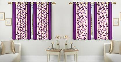 Loof Klapper 153 cm (5 ft) Polyester Semi Transparent Window Curtain (Pack Of 4)