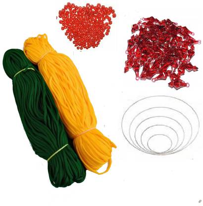 PUSHPA CREATION Macrame Threads,Beads,Bells,RingsFor Macrame Craft