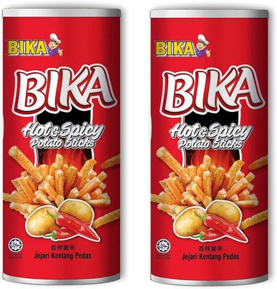 BIKA Hot & Spicy Potato Sticks 100 Gm Each Chips