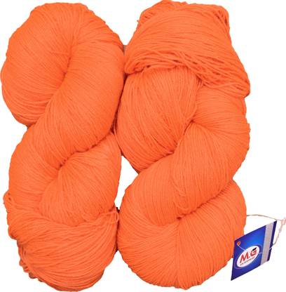M.G Enterprise Knitting Yarn 3 ply Wool, Orange 400 gm Best Used with Knitting Needles, Crochet Needles Wool Yarn for Knitting.