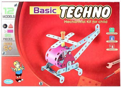 Sanchi Creation Little Engineer Basic Techno Mechanical Kit for Child 12 Different Models 95+ Pieces