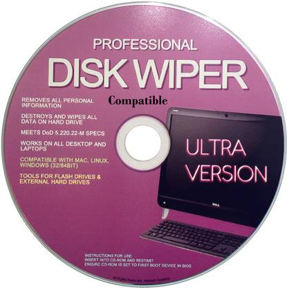 COMPATIBLE Professional Hard Drive Wiper & USB Eraser CD – ALL OS 32/64Bit Windows, Linux & Mac