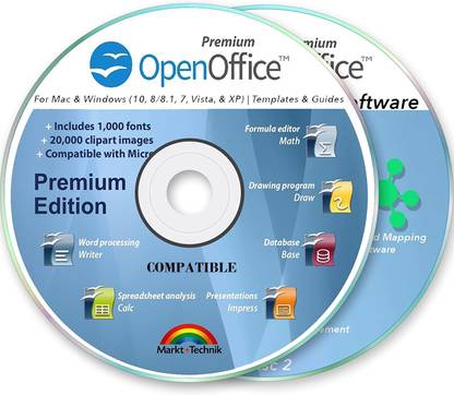 COMPATIBLE Office Suite 2019 Professional for MS Windows PC & Mac Home Student Business Software Compatibles with Microsoft Word Excel Disk 2 DVD Set by OpenOffice