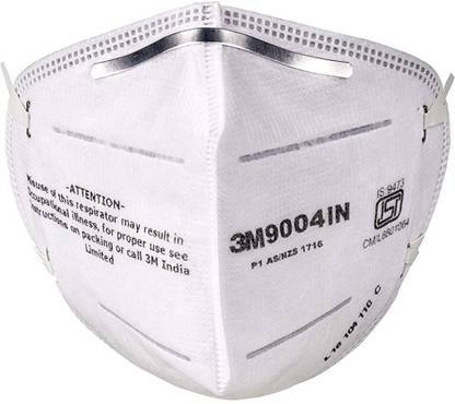 3M 9004IN Three Layers of Filter Particulate Respirator Mask | Ability To Filter Above 90 Percent Of 0.3-Micron Particulate Dusts | Can Be Folded When Not In Use And Slipped Easily Into The Pocket | Pack of 1 Mask Respirator Reusable, Washable