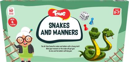 Toiing Snakes and Manners - Snakes and Ladders with A Twist to Learn About Habits & Manners for 5 to 8 Year Old Kids Educational Board Games
