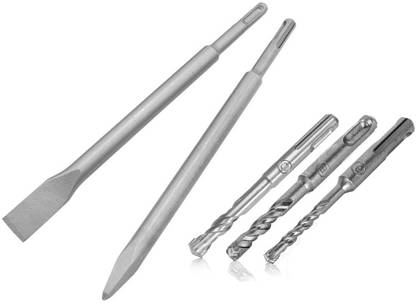 Digital Craft 2Piece SDS-Plus Flat Chisel & Point Bit Set Rotary Hammer Drill, 6/8/10mm x 110mm SDS Plus Masonry Twin spiral Hammer Drill Bits Twist Drill Bit 
