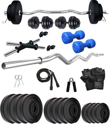 KRX 40 kg PVC 40 KG COMBO 3 WB With PVC Dumbbells Home Gym Combo
