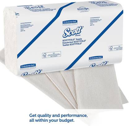 Scott Multi fold towel (M-Fold) for home and office use, high absorbent, large size tissue, 250 sheets pack Toilet Paper Roll