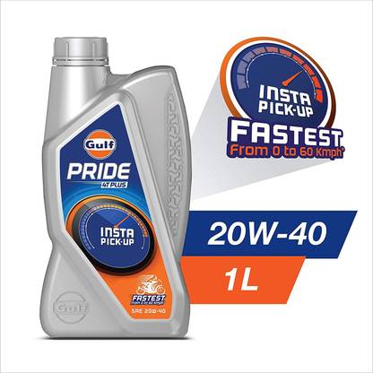 Gulf Pride 4T Plus 20W-40 - [1 L] - Pack Of 10 Synthetic Blend Engine Oil