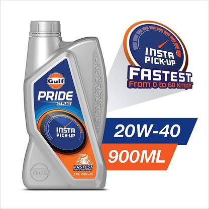 Gulf Pride 4T Plus 20W-40 - [900 Ml] - Pack Of 2 Synthetic Blend Engine Oil