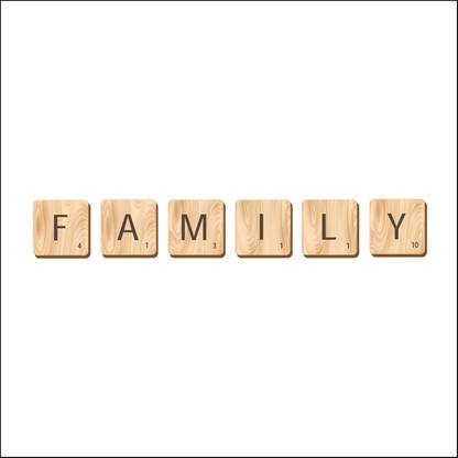 BAASHAH Family Crossword Wall Art Wall Décor Wooden Letters Large Scrabble Tiles (8 inch x 8 inch each) Pack of 6