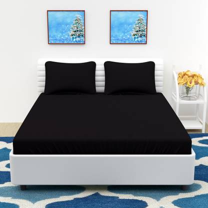 BROMWICK Microfiber Double Flat 144 TC Solid Bedsheet