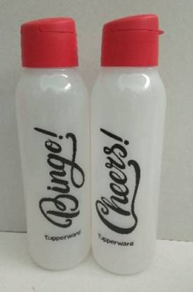 TUPPERWARE Round Fliptop Cool N Chic (Cheers & Bingo) Bottles 750ML Set Of 2 750 ml Bottle
